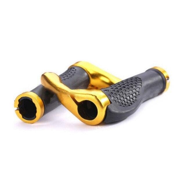 Bicycle Handlebar Rubber Grip End Cap Aluminium Alloy Lock Mountain Bike Handle Bar Grip Anti-Slip Bicycle Skid-Proof Grips Handlebar Cover Widen Holding Surface Unti-Skid Bike Grips Shockproof Handlebar Cover Ergonomic Design