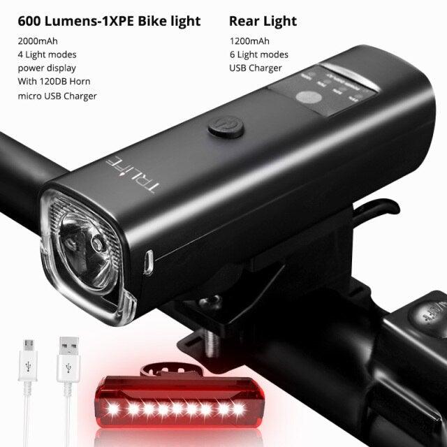 Bicycle Light Rainproof USB Charging LED Cycling Lights Front Lamp Headlight Flashlight Bike Light Bright LED Bicycle Headlight Rechargeable Power Bank Function Headlamp Waterproof For Road Mountain Safety Cycling