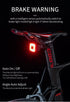 Bicycle Light Smart Rear Taillight USB LED Waterproof Safety Stop Signal Brake Cycling Lamp Waterproof Bike Rear Lights USB Rechargeable Ultra Bright Led Brake Light Cycling Riding Safety Taillight Flashlight