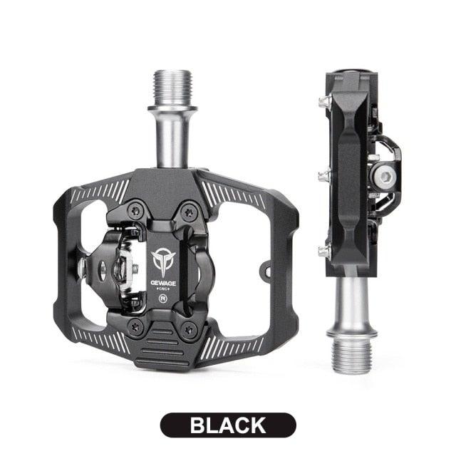 Bicycle Lock Pedal 2 In 1 With Free Cleat For Road Bikes Aluminum Anti-slip Sealed Bearing Lock Accessories Bike Clip In Pedals Cleats Included Suitable For Spin Bike Exercise Bike Indoor Bike