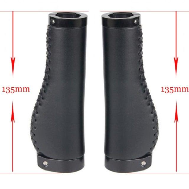 Bicycle Locking Grip Wear-Resistant Leather Non-Slip Grip Cover Mountain Bike Handlebar Lock-on Bike Handlebar Grips Locking Non-Slip-PU Bicycle Handle Grip Widen Holding Surface For Cycling Mountain And Bicycles Accessories