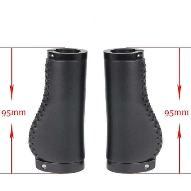 Bicycle Locking Grip Wear-Resistant Leather Non-Slip Grip Cover Mountain Bike Handlebar Lock-on Bike Handlebar Grips Locking Non-Slip-PU Bicycle Handle Grip Widen Holding Surface For Cycling Mountain And Bicycles Accessories