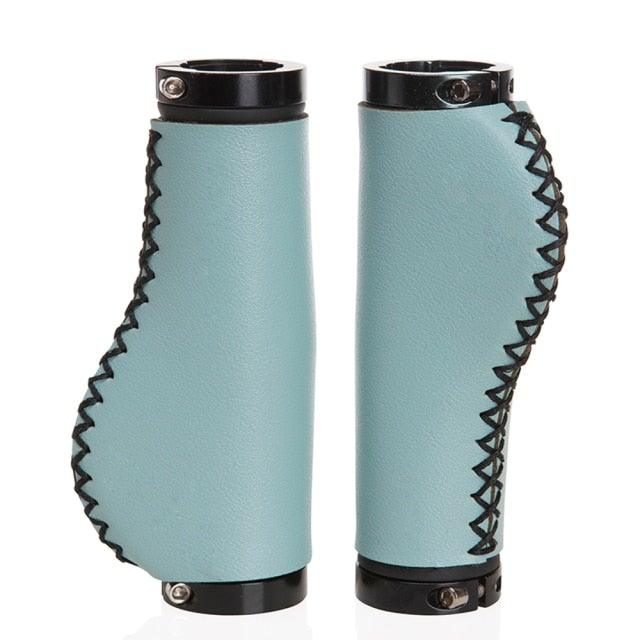 Bicycle Locking Grip Wear-Resistant Leather Non-Slip Grip Cover Mountain Bike Handlebar Lock-on Bike Handlebar Grips Locking Non-Slip-PU Bicycle Handle Grip Widen Holding Surface For Cycling Mountain And Bicycles Accessories