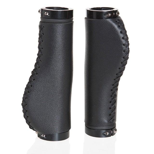 Bicycle Locking Grip Wear-Resistant Leather Non-Slip Grip Cover Mountain Bike Handlebar Lock-on Bike Handlebar Grips Locking Non-Slip-PU Bicycle Handle Grip Widen Holding Surface For Cycling Mountain And Bicycles Accessories