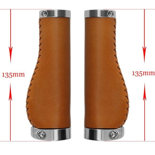 Bicycle Locking Grip Wear-Resistant Leather Non-Slip Grip Cover Mountain Bike Handlebar Lock-on Bike Handlebar Grips Locking Non-Slip-PU Bicycle Handle Grip Widen Holding Surface For Cycling Mountain And Bicycles Accessories