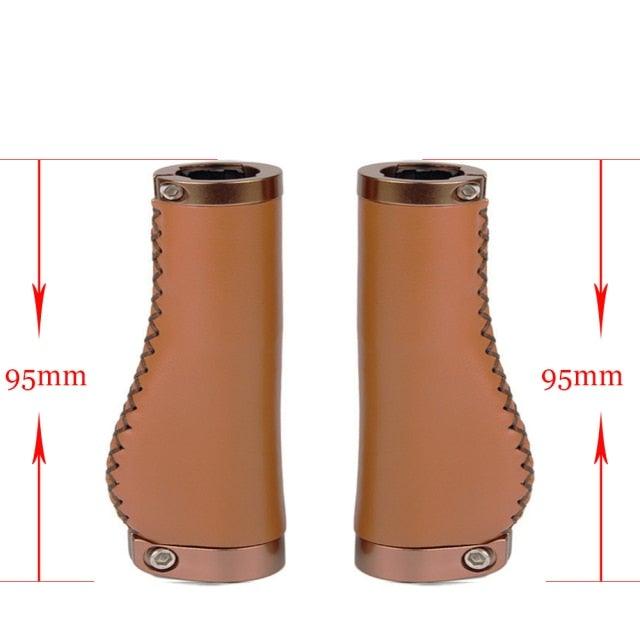 Bicycle Locking Grip Wear-Resistant Leather Non-Slip Grip Cover Mountain Bike Handlebar Lock-on Bike Handlebar Grips Locking Non-Slip-PU Bicycle Handle Grip Widen Holding Surface For Cycling Mountain And Bicycles Accessories