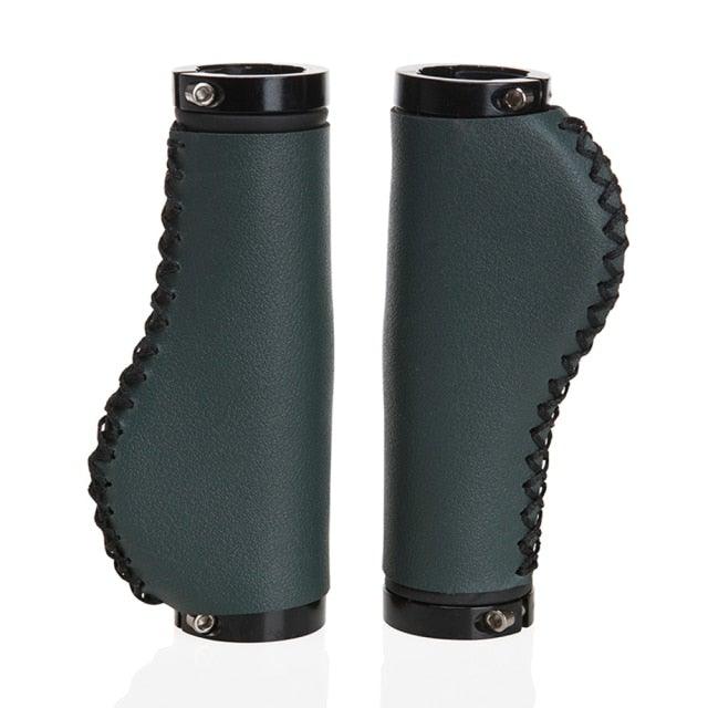 Bicycle Locking Grip Wear-Resistant Leather Non-Slip Grip Cover Mountain Bike Handlebar Lock-on Bike Handlebar Grips Locking Non-Slip-PU Bicycle Handle Grip Widen Holding Surface For Cycling Mountain And Bicycles Accessories