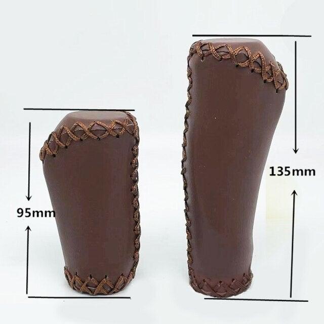 Bicycle Locking Grip Wear-Resistant Leather Non-Slip Grip Cover Mountain Bike Handlebar Lock-on Bike Handlebar Grips Locking Non-Slip-PU Bicycle Handle Grip Widen Holding Surface For Cycling Mountain And Bicycles Accessories