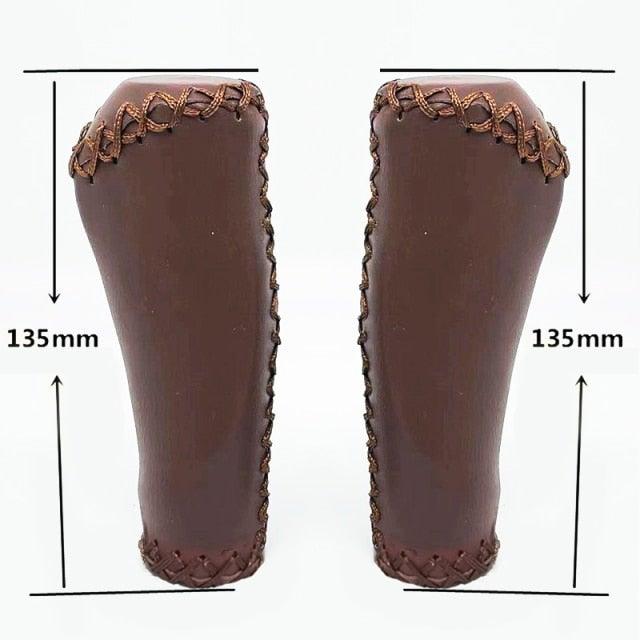 Bicycle Locking Grip Wear-Resistant Leather Non-Slip Grip Cover Mountain Bike Handlebar Lock-on Bike Handlebar Grips Locking Non-Slip-PU Bicycle Handle Grip Widen Holding Surface For Cycling Mountain And Bicycles Accessories