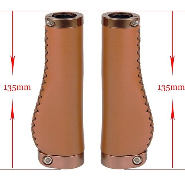 Bicycle Locking Grip Wear-Resistant Leather Non-Slip Grip Cover Mountain Bike Handlebar Lock-on Bike Handlebar Grips Locking Non-Slip-PU Bicycle Handle Grip Widen Holding Surface For Cycling Mountain And Bicycles Accessories