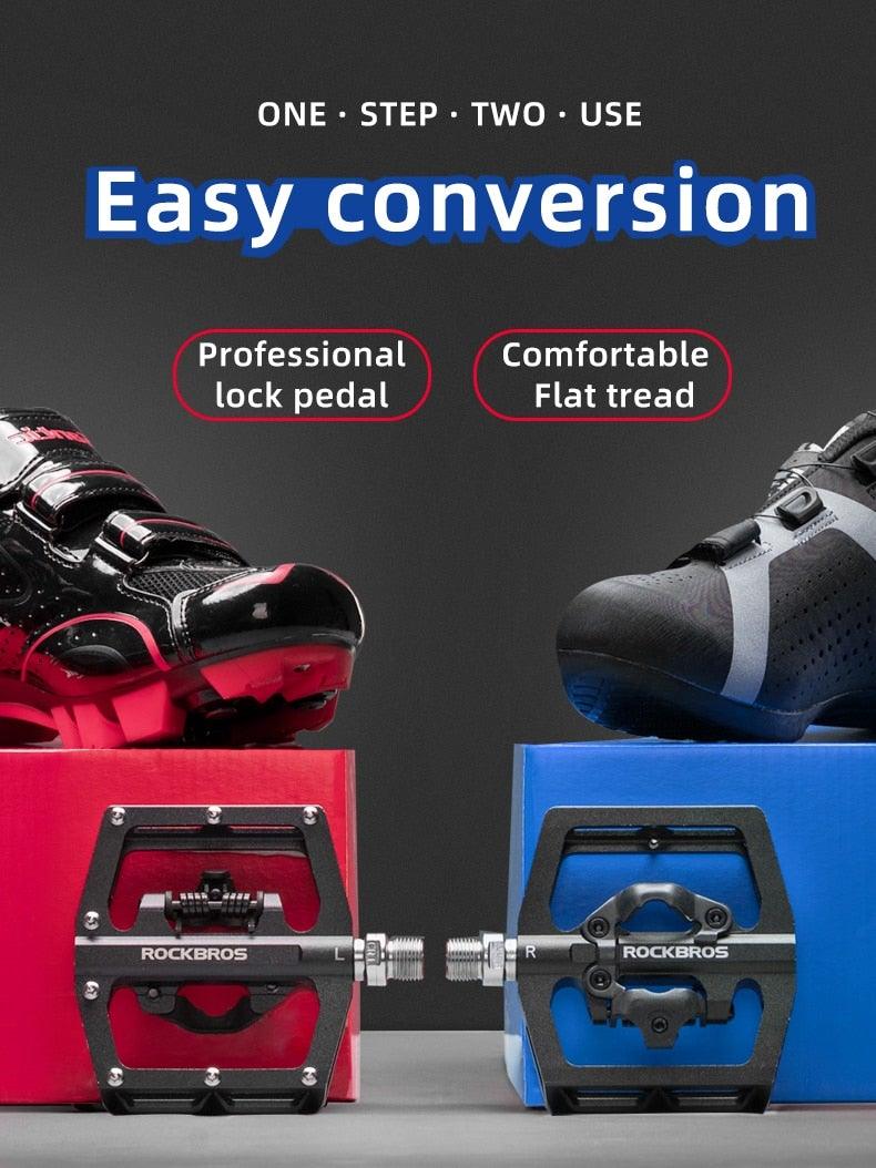 Bicycle Pedal Non-Slip  Bike Pedals Aluminum Alloy Flat Platform Applicable Waterproof Cycling Accessories Bike Pedals Road Bicycle Pedals Cleats Set Clipless Pedals Compatible With Road Bikes