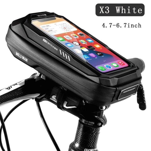 Bicycle Touchscreen Front Frame Bag Phone Case With Double Zippers Cycling Bike Accessories Bike Bag Bike Phone Bag Bike Pouch Bicycle Front Frame Bag Waterproof Top Tube Handlebar Bag Bike Phone Mount Bag Cycling Storage Bag