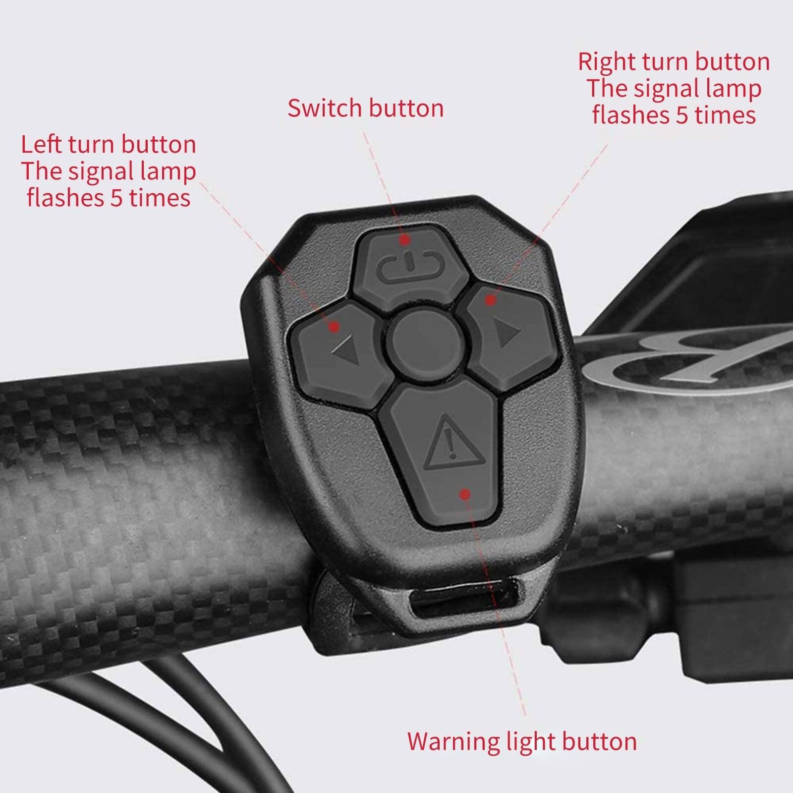 Bicycle Turn Signal Taillight USB Rechargeable Bicycle Tail Rear Light Turn Signal Braking Warning Wireless LED Ultra Bright LED Safety Warning Bike Brake Rear Lights Wireless Remote Control Modes Waterproof Suitable For Mountain Bike Road Bicycle