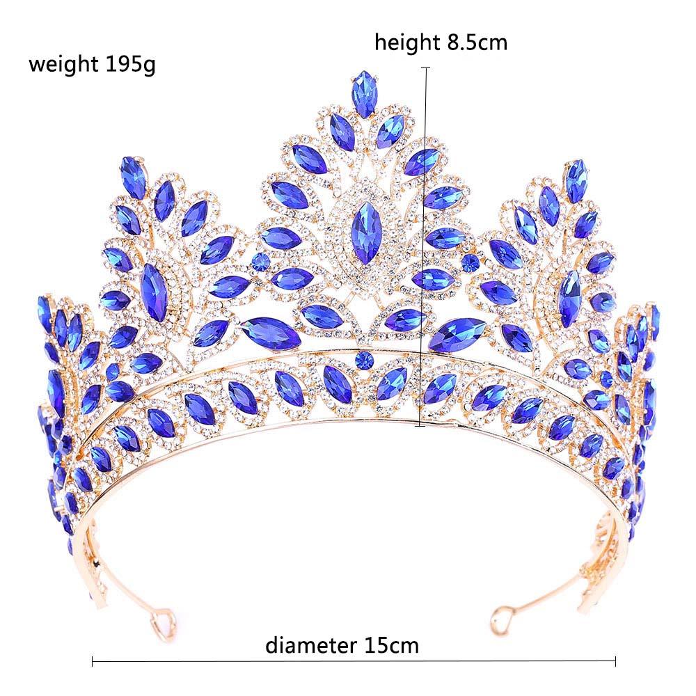 Big Crystal Tiaras Wedding Crown For Brides Women Hair Accessories Headpieces Princess Pageant Crystal Crown Pageant Bridal Wedding Hair Jewelry Accessories Headdress Crystal Crown Pageant Bridal Wedding Hair Jewelry Accessories Headdress