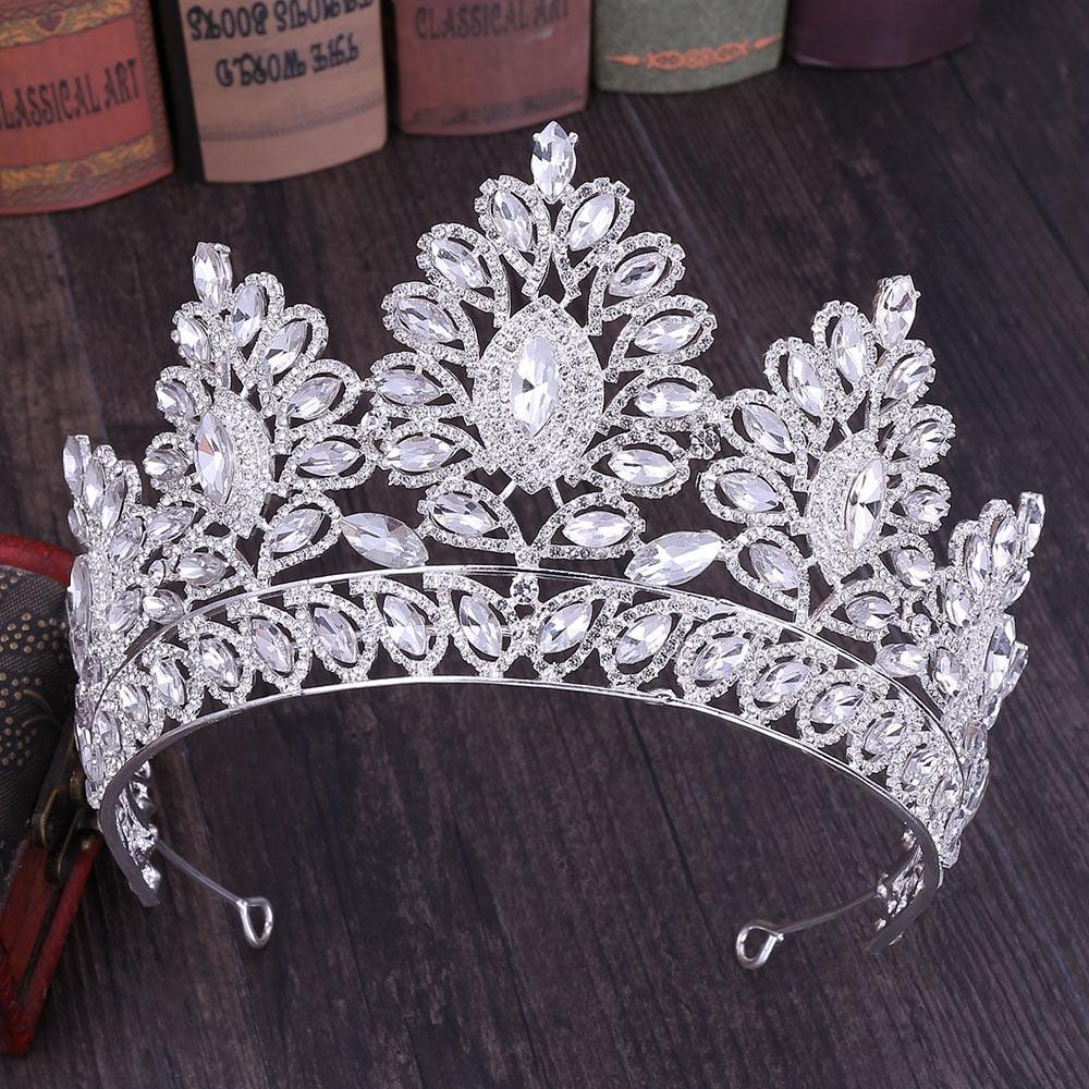 Big Crystal Tiaras Wedding Crown For Brides Women Hair Accessories Headpieces Princess Pageant Crystal Crown Pageant Bridal Wedding Hair Jewelry Accessories Headdress Crystal Crown Pageant Bridal Wedding Hair Jewelry Accessories Headdress