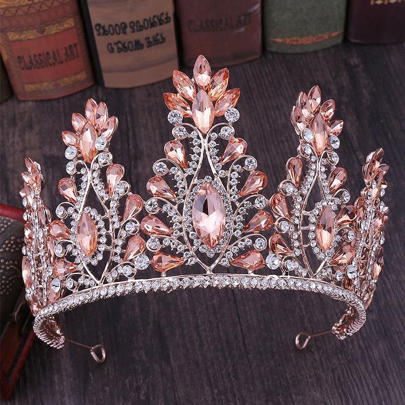 Big Crystal Tiaras Wedding Crown For Brides Women Hair Accessories Headpieces Princess Pageant Crystal Crown Pageant Bridal Wedding Hair Jewelry Accessories Headdress Crystal Crown Pageant Bridal Wedding Hair Jewelry Accessories Headdress