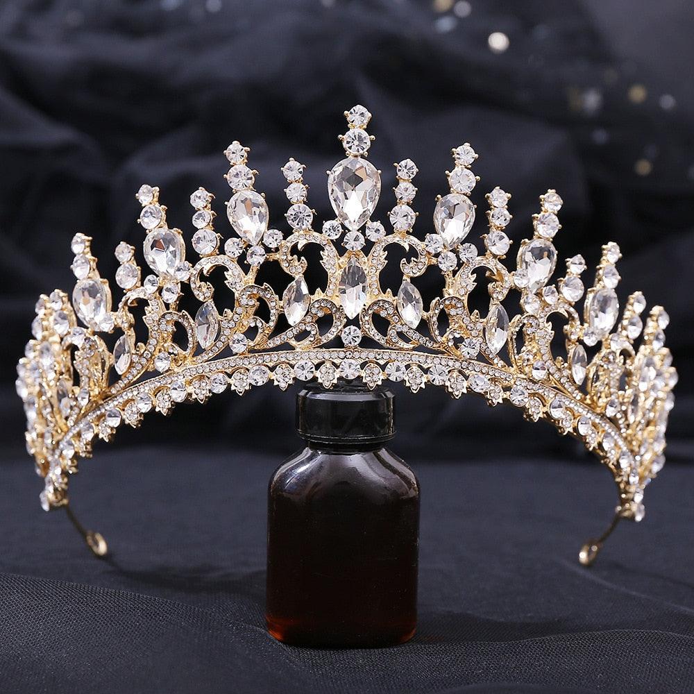 Big Crystal Tiaras Wedding Crown For Brides Women Hair Accessories Headpieces Princess Pageant Crystal Crown Pageant Bridal Wedding Hair Jewelry Accessories Headdress Crystal Crown Pageant Bridal Wedding Hair Jewelry Accessories Headdress