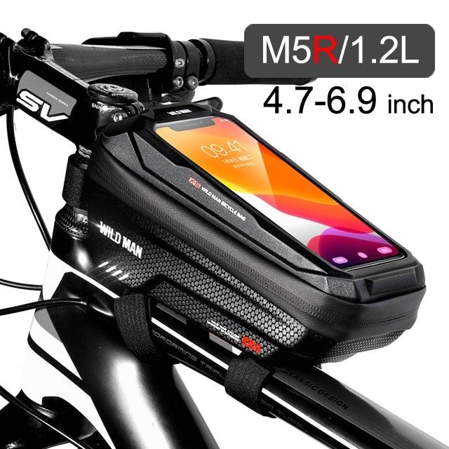 Bike Bag 1.8L Frame Front Tube Cycling Bag Bicycle Waterproof Phone Case Holder Touchscreen Bag Accessories Universal Bicycle Handlebar Bag Top Tube Bike Bag Bicycle Bag Top Tube Bag Bike Phone Case Holder Compatible With Smartphones