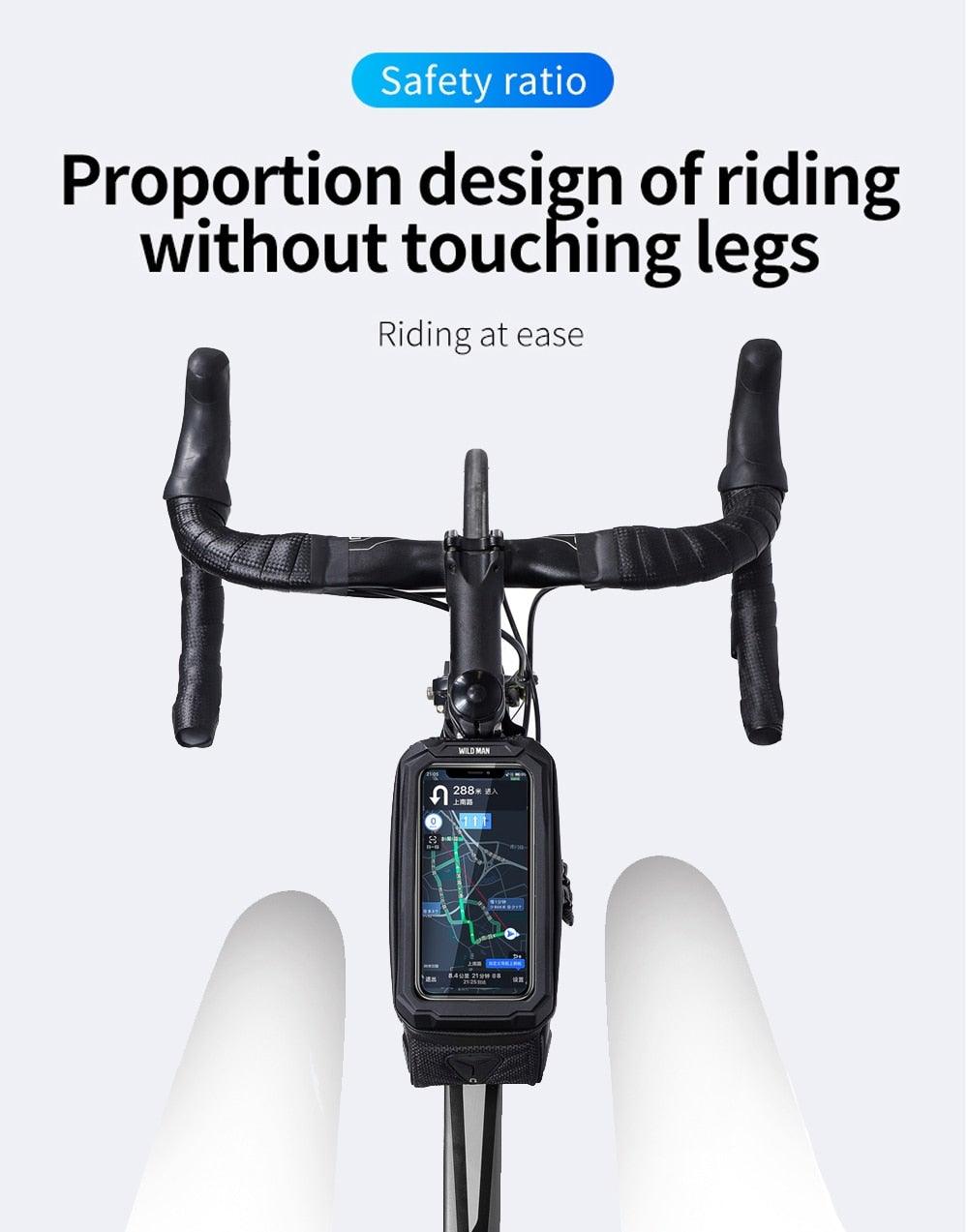 Bike Bag 1.8L Frame Front Tube Cycling Bag Bicycle Waterproof Phone Case Holder Touchscreen Bag Accessories Universal Bicycle Handlebar Bag Top Tube Bike Bag Bicycle Bag Top Tube Bag Bike Phone Case Holder Compatible With Smartphones