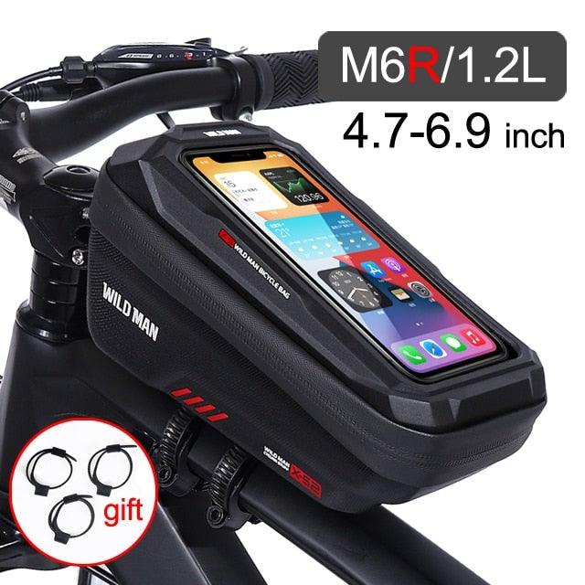 Bike Bag 1.8L Frame Front Tube Cycling Bag Bicycle Waterproof Phone Case Holder Touchscreen Bag Accessories Universal Bicycle Handlebar Bag Top Tube Bike Bag Bicycle Bag Top Tube Bag Bike Phone Case Holder Compatible With Smartphones