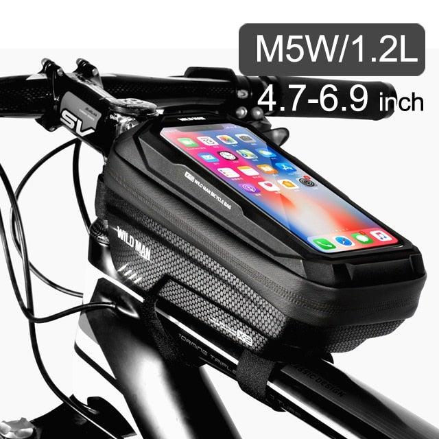 Bike Bag 1.8L Frame Front Tube Cycling Bag Bicycle Waterproof Phone Case Holder Touchscreen Bag Accessories Universal Bicycle Handlebar Bag Top Tube Bike Bag Bicycle Bag Top Tube Bag Bike Phone Case Holder Compatible With Smartphones