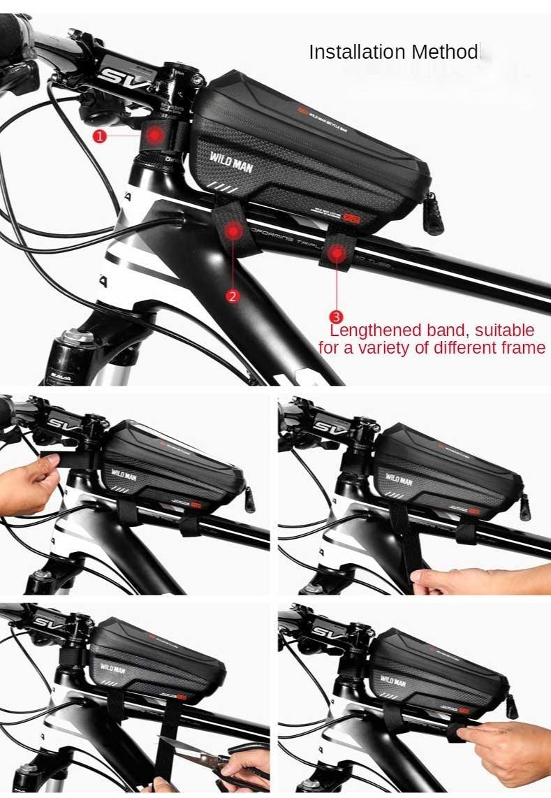 Bike Bag Frame Front Top Tube Waterproof Hard Shell Cycling Bag Touch Screen Phone Case Bicycle Accessories Bike Phone Mount Bag Cycling Waterproof Front Frame Top Tube Handlebar Bag With Touch Screen Holder Case