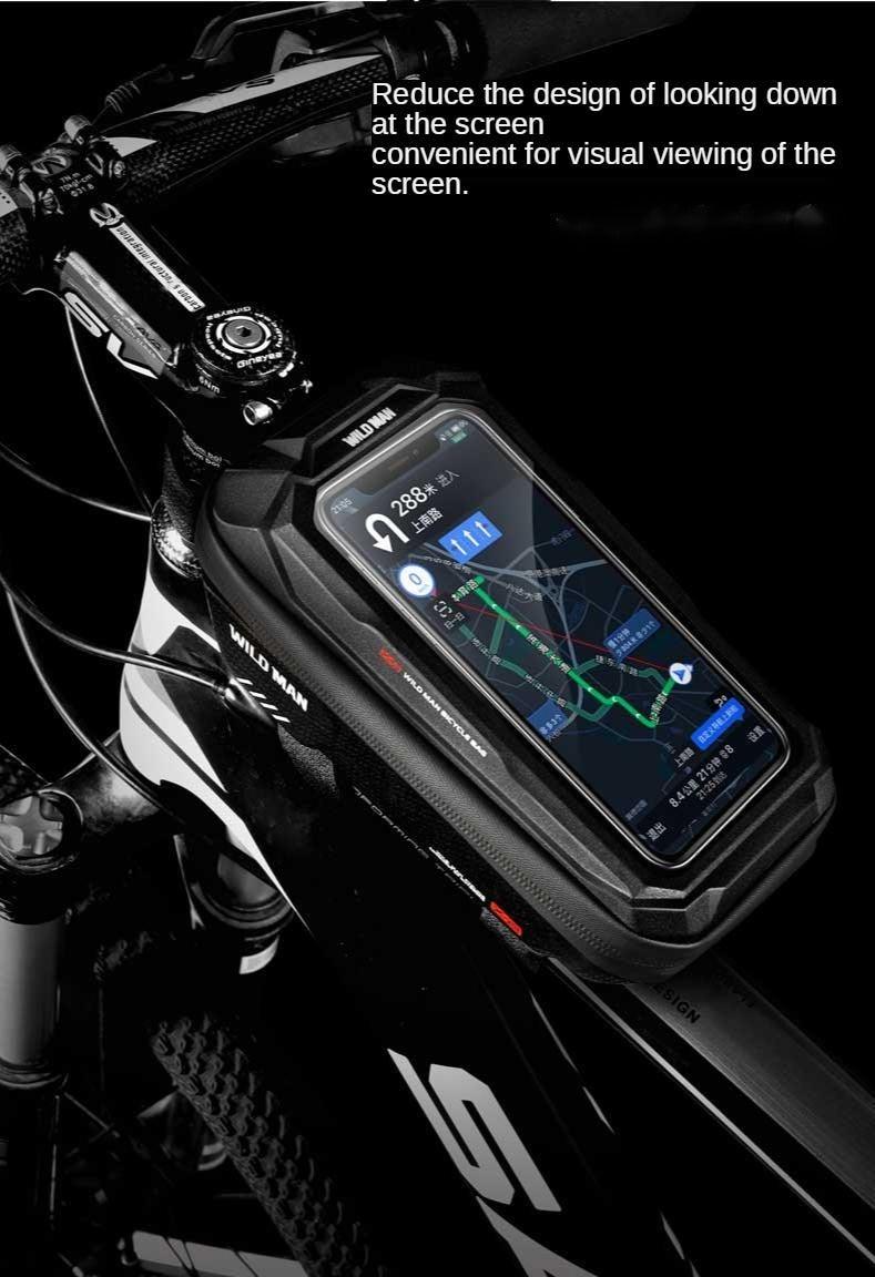 Bike Bag Frame Front Top Tube Waterproof Hard Shell Cycling Bag Touch Screen Phone Case Bicycle Accessories Bike Phone Mount Bag Cycling Waterproof Front Frame Top Tube Handlebar Bag With Touch Screen Holder Case