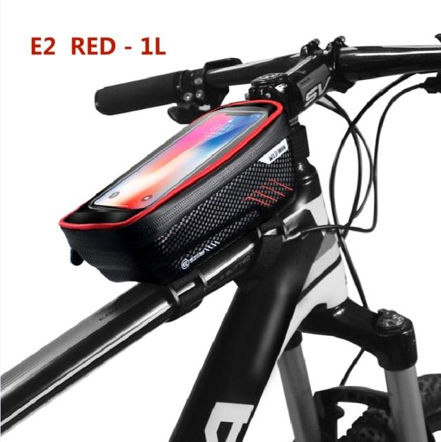 Bike Bag Frame Front Top Tube Waterproof Hard Shell Cycling Bag Touch Screen Phone Case Bicycle Accessories Bike Phone Mount Bag Cycling Waterproof Front Frame Top Tube Handlebar Bag With Touch Screen Holder Case