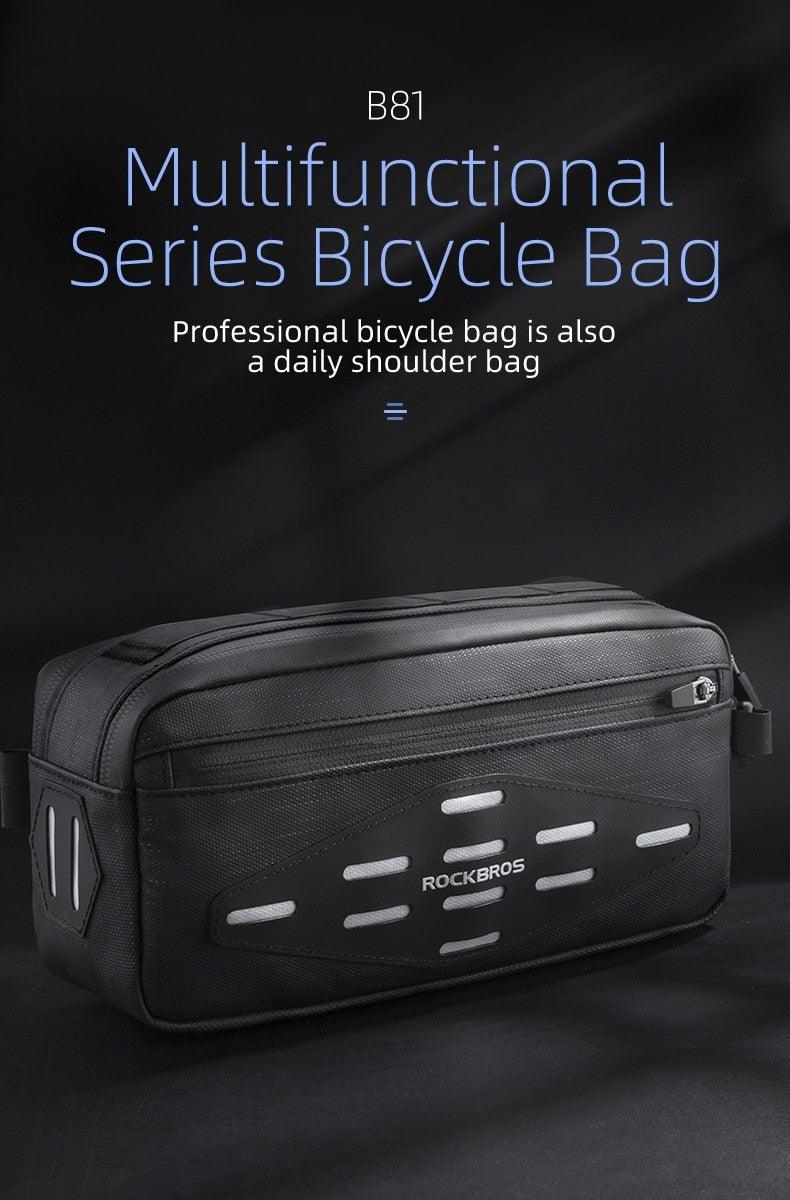 Bike Bag Front Bicycle Portable Handlebar Multi-purpose Large Capacity Backpack Road Cycling Frame Tube Bag Bike Handlebar Bag Front Frame Bag Bike Basket Storage Bag Bicycle Top Tube Bag Lightweight With Shoulder Straps For Road Mountain Bike Cycling