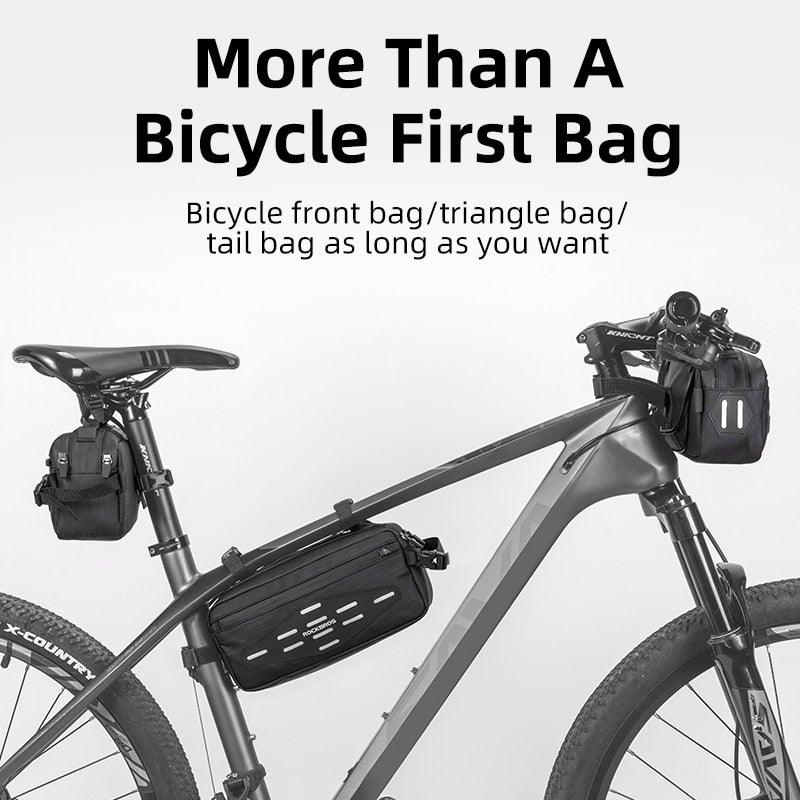 Bike Bag Front Bicycle Portable Handlebar Multi-purpose Large Capacity Backpack Road Cycling Frame Tube Bag Bike Handlebar Bag Front Frame Bag Bike Basket Storage Bag Bicycle Top Tube Bag Lightweight With Shoulder Straps For Road Mountain Bike Cycling