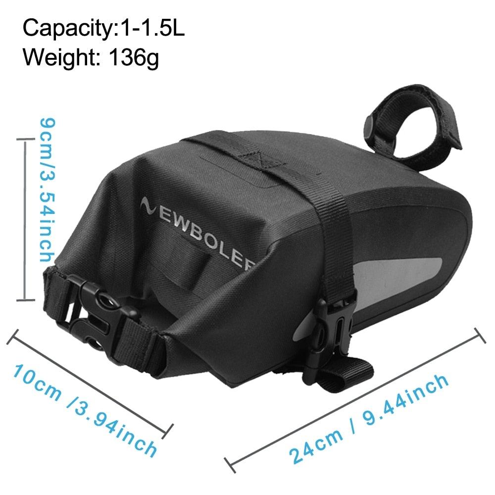 Bike Bag Waterproof Large Capacity Bicycle Bag Cycling Foldable Road Trunk Bike Packing Large Bike Bags Waterproof Bike Bag Under Seat Roll Up Cycling Rear Tail Pack Black 13L