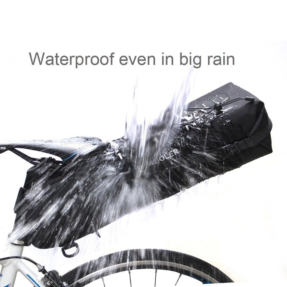 Bike Bag Waterproof Large Capacity Bicycle Bag Cycling Foldable Road Trunk Bike Packing Large Bike Bags Waterproof Bike Bag Under Seat Roll Up Cycling Rear Tail Pack Black 13L