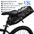 Bike Bag Waterproof Large Capacity Bicycle Bag Cycling Foldable Road Trunk Bike Packing Large Bike Bags Waterproof Bike Bag Under Seat Roll Up Cycling Rear Tail Pack Black 13L