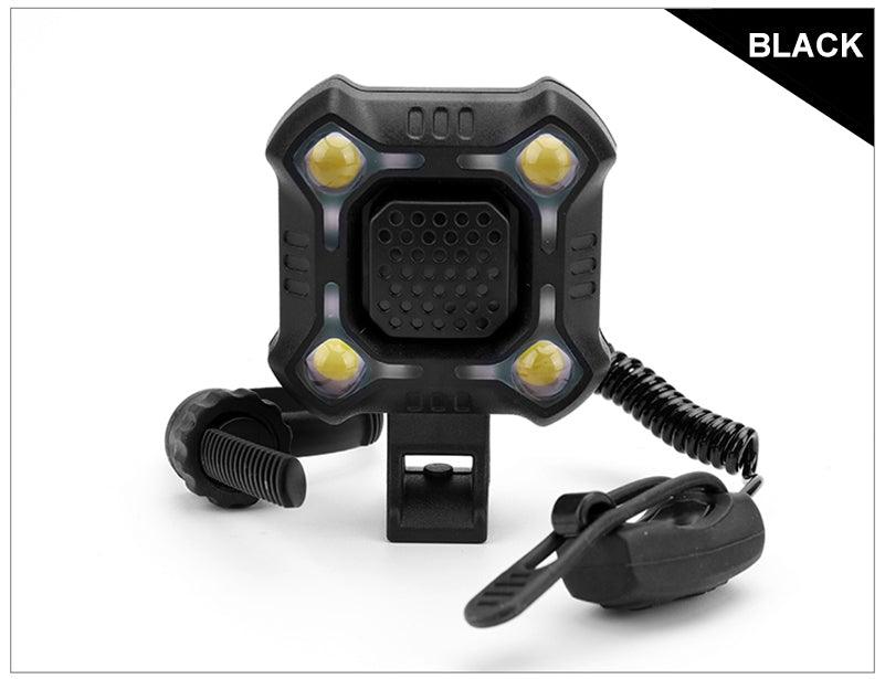 Bike Bell 4 Lamp Cycling Light 1200mAh Electric Horn Waterproof USB Charging Loud Alarm Security Bicycle Bell Bright Eyes Fully Waterproof Lumen Rechargeable Mountain Road Bike Headlight