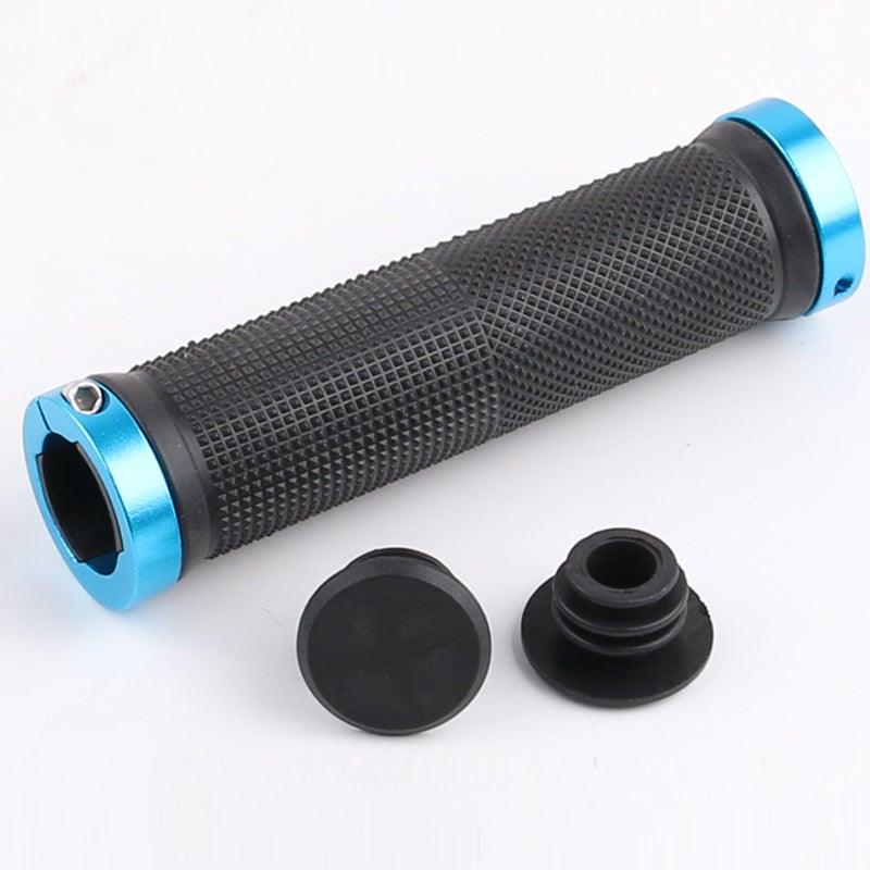 Bike Handlebar Cover Grips Anti-Slip Mountain Road Cycling Bike Bicycle Smooth Soft Rubber Handle Grip Lock Bar Non-Slip-Rubber Bicycle Handle Grip With Aluminum Lock Rubber Comfortable Bike Grips