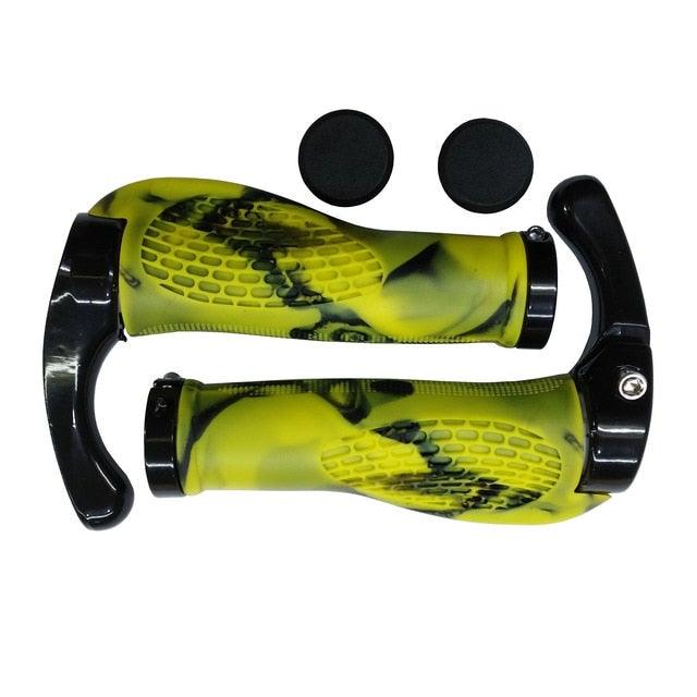 Bike Handlebar Ergonomics Bicycle Grips Bar Ends Plugs Grips Comfortable Bike Handle Grips Ergonomic Bike Grips Shock Absorption Mountain Bike Grips Non-Slip Bicycle Grips Aluminum Alloy Rings For Bicycle