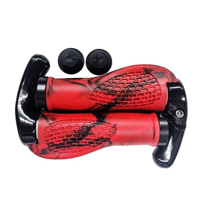 Bike Handlebar Ergonomics Bicycle Grips Bar Ends Plugs Grips Comfortable Bike Handle Grips Ergonomic Bike Grips Shock Absorption Mountain Bike Grips Non-Slip Bicycle Grips Aluminum Alloy Rings For Bicycle