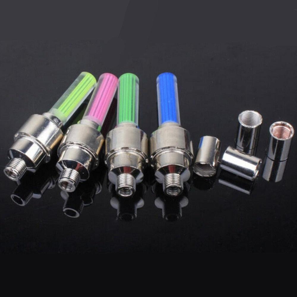 Bike Light Road Bike LED Tire Valve Caps Wheel Spokes Flash Tyre Wheel Valve Stem Cap Light For Car Bike Bicycle Motorcycle Automatic Wheel Spoke Light Tire Lights Lamp Bulb Car Accessories For Riding At Night