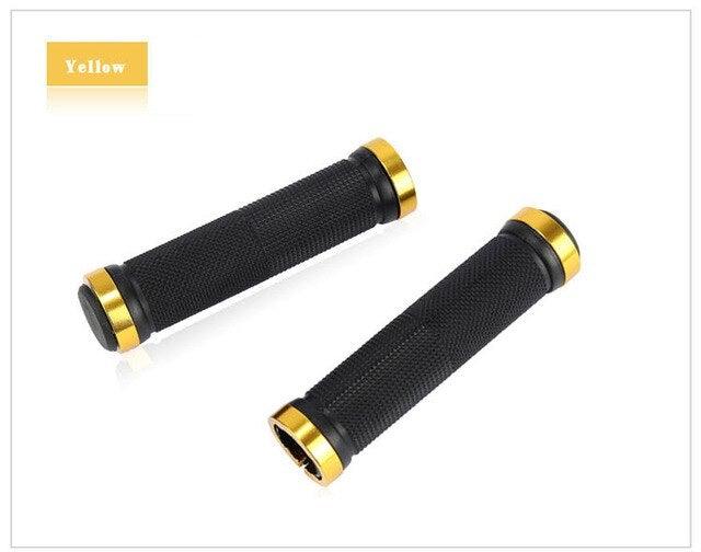 Bike Road Cycling Bicycle Handlebar Cover Grips Soft Rubber Anti-Slip Bike Handle Grip Lock Bar Non-Slip-Rubber Bicycle Handle Grip With Aluminum Lock Bike Grip For Scooter Cruiser Tricycle Wheel Chair Mountain Road Urban Foldable Bike