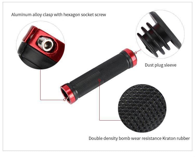 Bike Road Cycling Bicycle Handlebar Cover Grips Soft Rubber Anti-Slip Bike Handle Grip Lock Bar Non-Slip-Rubber Bicycle Handle Grip With Aluminum Lock Bike Grip For Scooter Cruiser Tricycle Wheel Chair Mountain Road Urban Foldable Bike