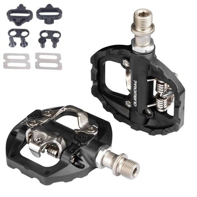 Bike self-locking pedal nylon DU+3 pilin bearing Mountain Clipless Bike bicycle Pedal Cleats pedal bicycle Mountain Bike CNC Die-Cast Aluminum Sealed Pedals With Cleats Dual Platform Clipless Pedals For Mountain Bike Easy Clip In And Out