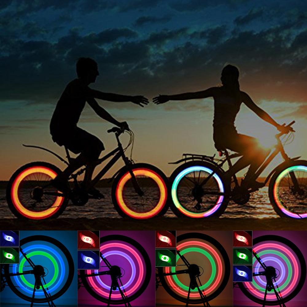 Bike Spoke Light Bicycle Wire Tyre Silicone LED Cycling Wheel Wire Warning Glowing Lamp Ultra Bright Waterproof Bicycle Spoke Lights Cycling Decoration Safety Warning Tire Strip Light