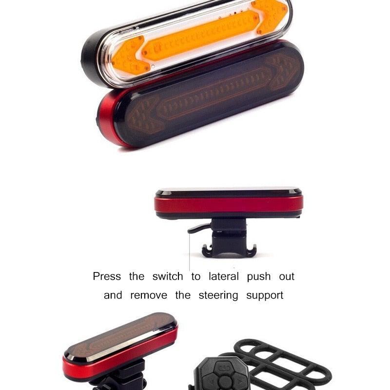 Bike Taillight USB Remote Wireless Controlling Bike Rear Lamp Turn Signal Light LED Bicycle Remote Control Bike Tail Light Bicycle Light Safety Warning Bike Brake Rear Light Safety Warning Cycling Light