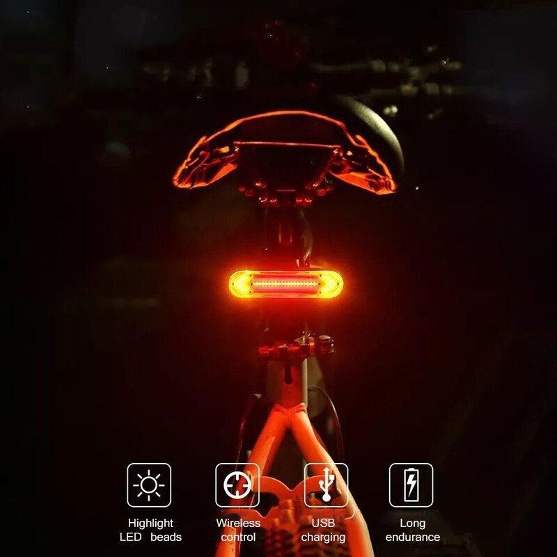 Bike Taillight USB Remote Wireless Controlling Bike Rear Lamp Turn Signal Light LED Bicycle Remote Control Bike Tail Light Bicycle Light Safety Warning Bike Brake Rear Light Safety Warning Cycling Light