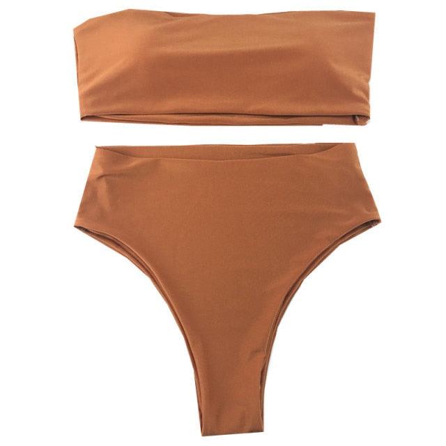 Bikini Set Summer Swimwear Beach Women's Swimsuit Bathing Suit Push Up Brazilian Bikini Women’s Two-Piece  Strapless Padded High Cut Bathing Suit Swimwear