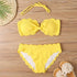 Bikini Set Women  Swimsuit Solid Swimwear Female Summer Beachwear Bathing Suit Women's Ruffle Tie Side Cute Bikini Set High Cut Strapless Padded Solid Bathing Suit