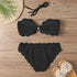 Bikini Set Women  Swimsuit Solid Swimwear Female Summer Beachwear Bathing Suit Women's Ruffle Tie Side Cute Bikini Set High Cut Strapless Padded Solid Bathing Suit