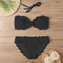 Bikini Set Women  Swimsuit Solid Swimwear Female Summer Beachwear Bathing Suit Women's Ruffle Tie Side Cute Bikini Set High Cut Strapless Padded Solid Bathing Suit