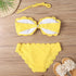 Bikini Set Women  Swimsuit Solid Swimwear Female Summer Beachwear Bathing Suit Women's Ruffle Tie Side Cute Bikini Set High Cut Strapless Padded Solid Bathing Suit