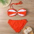 Bikini Set Women  Swimsuit Solid Swimwear Female Summer Beachwear Bathing Suit Women's Ruffle Tie Side Cute Bikini Set High Cut Strapless Padded Solid Bathing Suit